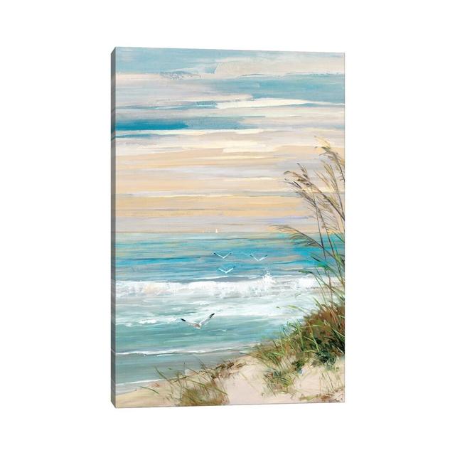 Beach At Dusk - Wrapped Canvas Painting Beachcrest Home Size: 152.4cm H x 101.6cm W x 3.81cm D on Productcaster.