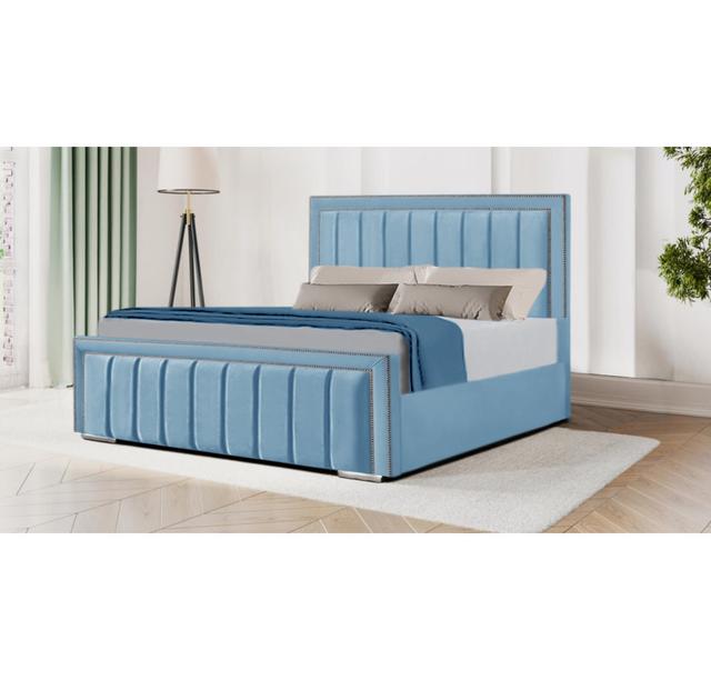 Devisha Upholstered Storage Bed Rosalind Wheeler Colour: Sky Blue, Size: Super King on Productcaster.