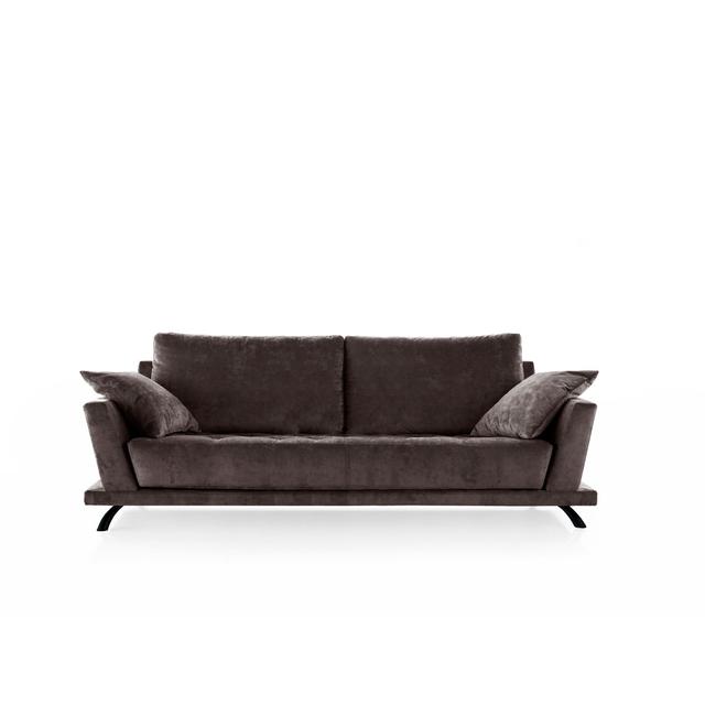 Galatia 3 Seater Sofa Metro Lane Upholstery Colour: Black, Size: 94cm H x 230cm W x 102cm D on Productcaster.