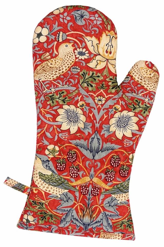 Lamson Strawberry Thief Oven Glove Lily Manor Colour: Red on Productcaster.