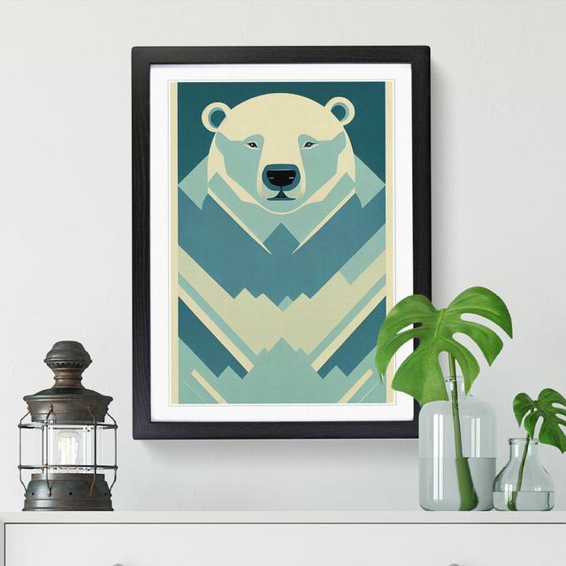 FRM-V0523-1881X Polar Bear Art Deco Vol.2 - Picture Frame Graphic Art Latitude Vive Frame Option: Walnut, Size: 64cm H x 46cm W x 2cm D on Productcaster.