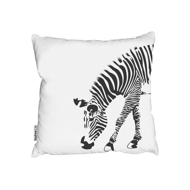 Zebra Cushion with Filling Andrew Lee Size: 61cm H x 61cm W x 20cm D on Productcaster.