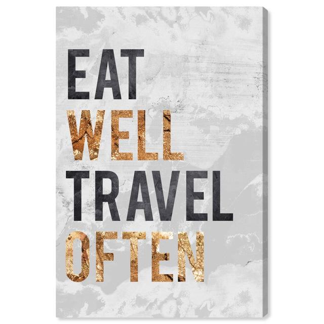 'Eat Well' Typography on Wrapped Canvas East Urban Home Size: 61 cm H x 40.6 cm W on Productcaster.