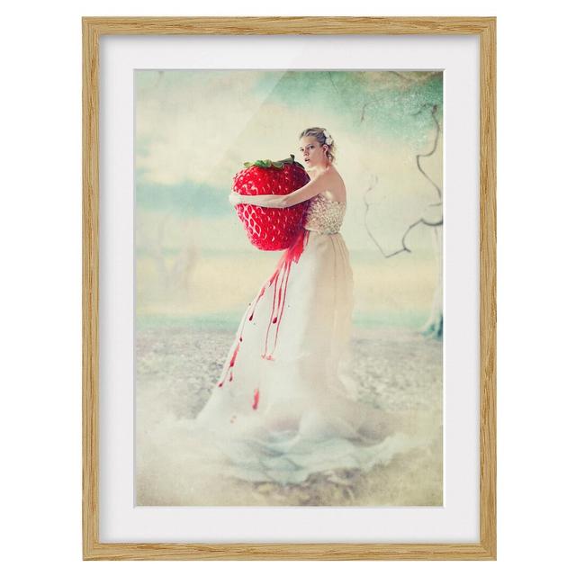 Strawberry Princess - Picture Frame Graphic Art Print on Paper East Urban Home Frame Options: Natural oak, Size: 70cm H x 50cm W x 2cm D on Productcaster.