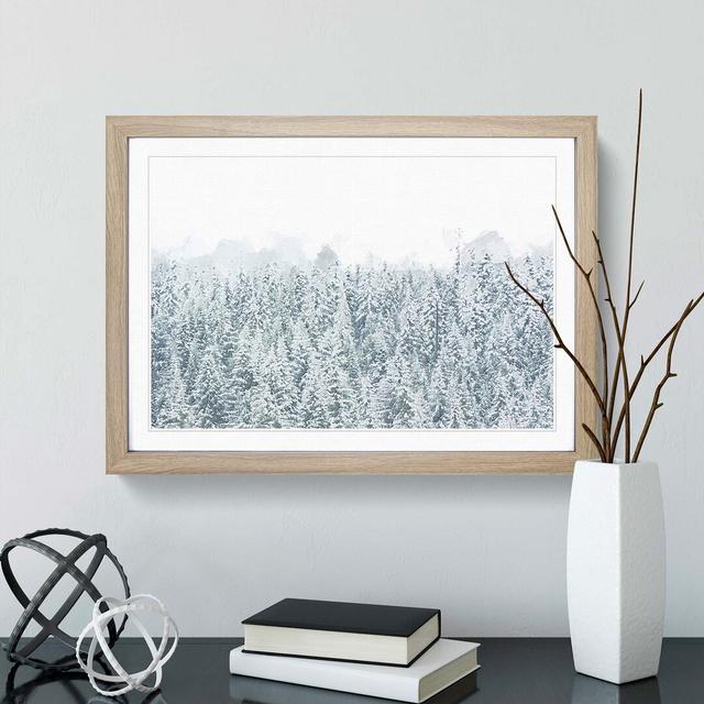 Winter Forest in Abstract - Picture Frame Graphic Art Print East Urban Home Size: 35cm H x 50cm W x 2cm D, Frame Option: Oak on Productcaster.