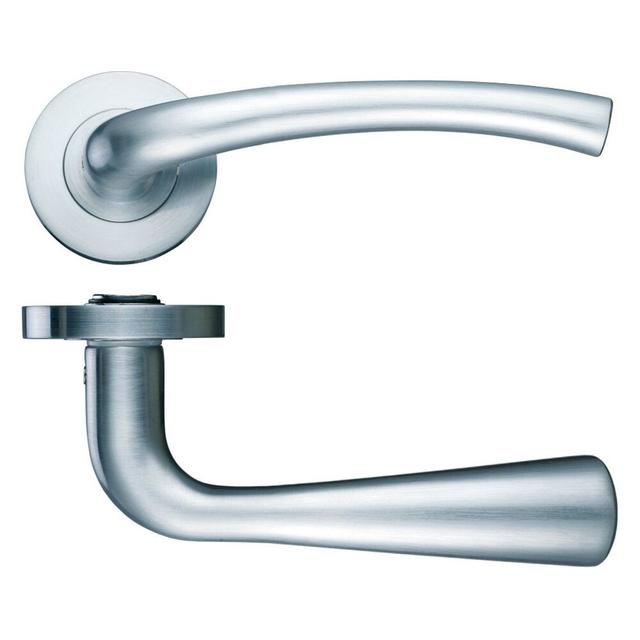 Assisi Latch Door Handle (Set of 2) Stanza Finish: Satin Nickel on Productcaster.