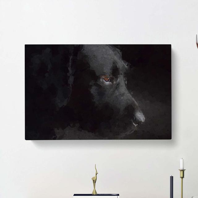 Black Labrador Retriever In Abstract - Wrapped Canvas Print East Urban Home Size: 35cm H x 50cm W x 3cm D on Productcaster.