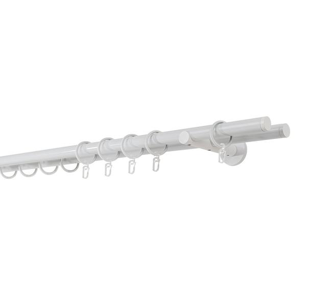 Made to measure curtain rod, 20mm mydeco Finish: White, Size: 2cm H x 220cm W x 12cm D on Productcaster.