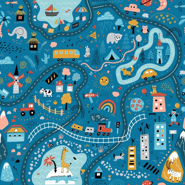 Baby Land Map Vector - Wrapped Canvas Graphic Art Isabelle & Max Size: 30cm H x 30cm W x 3.8cm D on Productcaster.