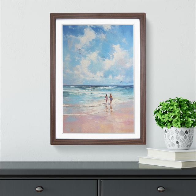 Beach Impressionism House of Hampton Format: Walnut Framed, Size: 64cm H x 46cm W on Productcaster.