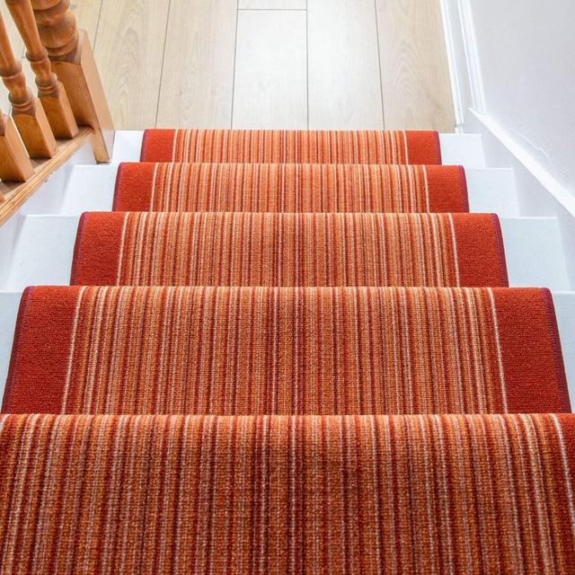 Allante Looped Terracotta Stair Runner Rosalind Wheeler Rug Size: Runner 450cm x 100cm on Productcaster.