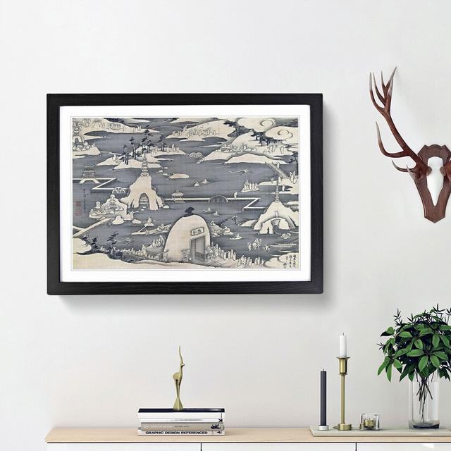 Landscape View by Ito Jakuchu - Picture Frame Painting Print East Urban Home Size: 36cm H x 48cm W x 2cm D, Frame Option: Black Framed on Productcaster.