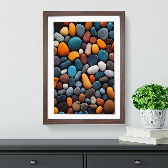 Pebbles Colour Field No.3 - Print 17 Stories Format: Walnut Framed, Size: 34cm H x 25cm W on Productcaster.