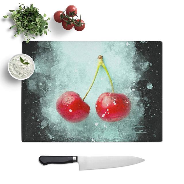 Two Cherries Chopping Board East Urban Home Size: 20cm W x 28.5cm L on Productcaster.