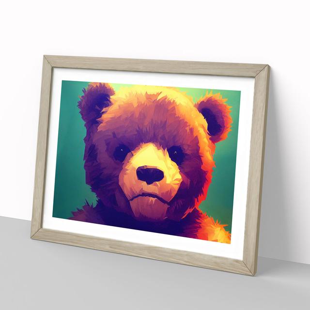 Teddy Bear - Picture Frame Graphic Art Marlow Home Co. Size: 46cm H x 64cm W, Frame Colour: Beige on Productcaster.