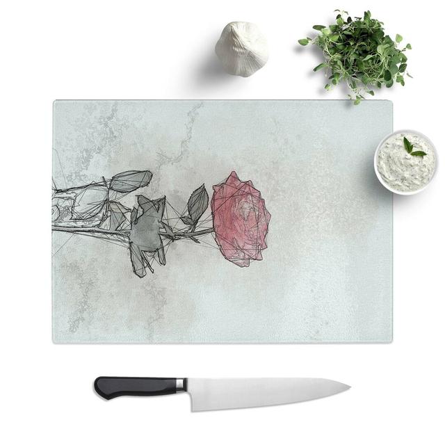 Tempered Glass Climbing Rose Chopping Board East Urban Home Size: 28.5 cm W x 20 cm L on Productcaster.