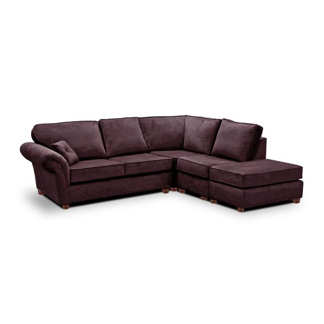 Lila 4 - Piece Velvet Corner Sectional Mercer41 Upholstery Colour: Plum, Orientation: Right Hand Facing on Productcaster.