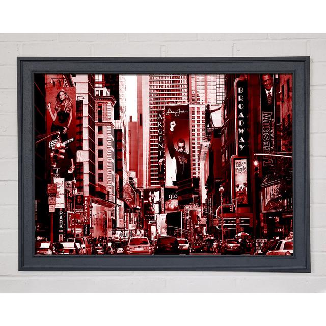 New York City Broadway Red - Single Picture Frame Art Prints Brayden Studio Size: 59.7cm H x 84.1cm W x 1.5cm D on Productcaster.