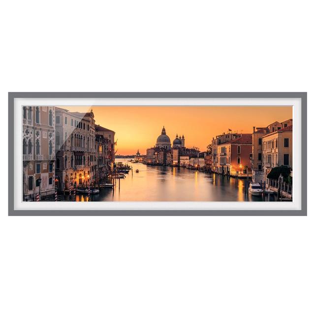 Golden Venice - Picture Frame Graphic Art Latitude Run Frame Option: Grey Framed, Size: 30cm H x 75cm W x 2cm D on Productcaster.