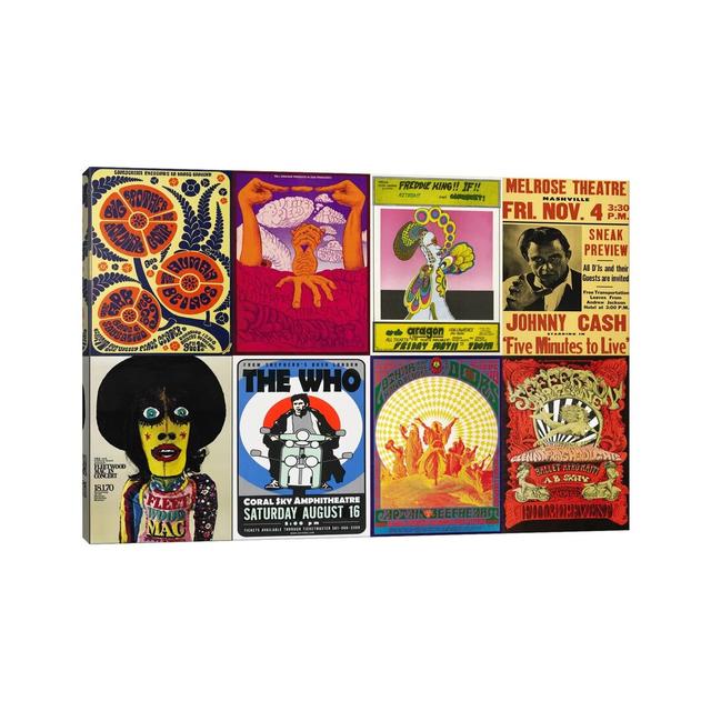 Johnny Cashthe Who, Fleetwood Mac, the Doors, Jefferson Airplane Concert - Wrapped Canvas Graphic Art Happy Larry Size: 66cm H x 101.5cm W x 3.8cm D on Productcaster.