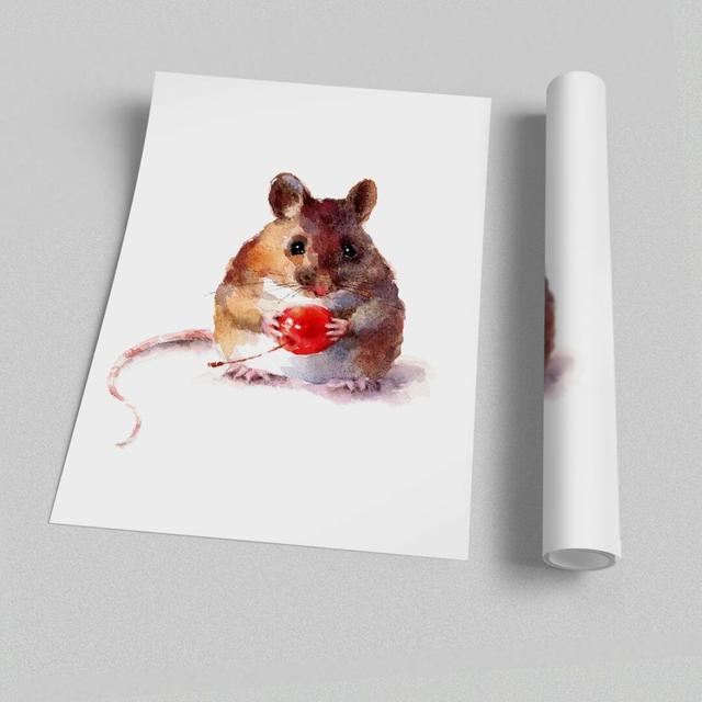 Cherry Mouse - Unframed Graphic Art Print on Paper East Urban Home Size: 59.4cm H x 42cm W on Productcaster.