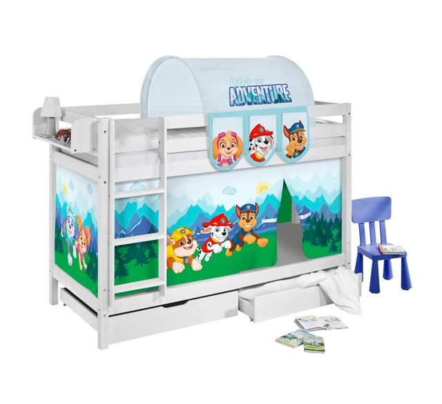 Jelle bunk bed including 2 slatted frames - with curtain PAW Patrol - loft bed Lilokids Bed Size: 90 cm x 200 cm on Productcaster.