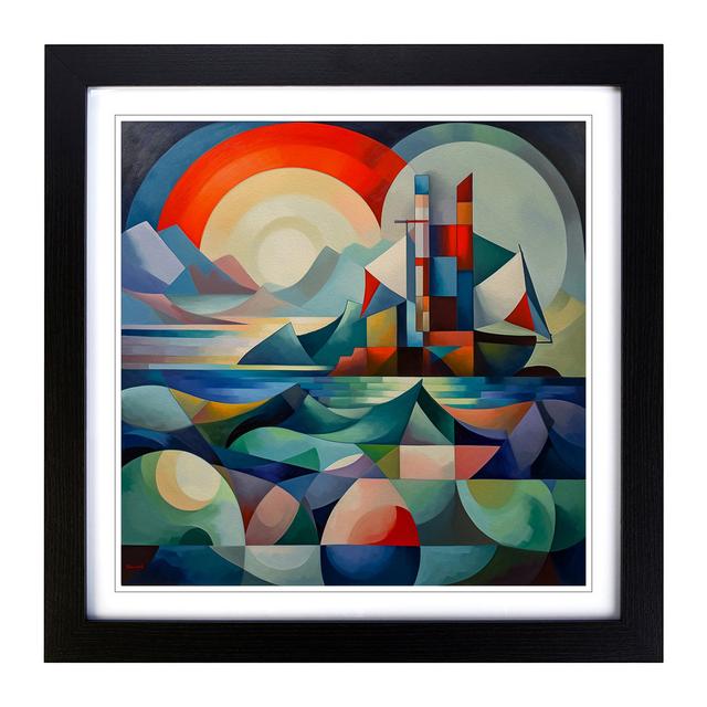 Seascape Constructivism No.6 - Print 17 Stories Frame Colour: Black on Productcaster.