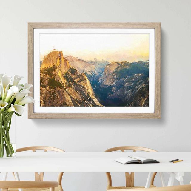 View of Yosemite National Park in Abstract - Picture Frame Graphic Art Print East Urban Home Frame Option: Oak, Size: 40cm H x 60cm W x 2cm D on Productcaster.