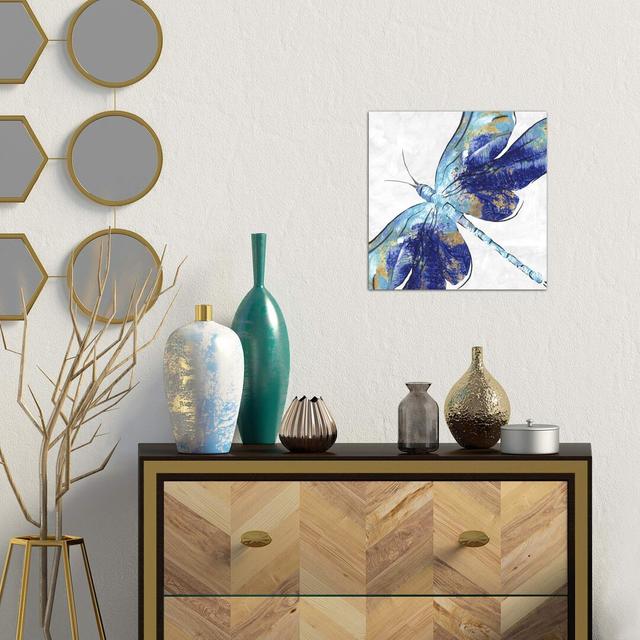 Blue Dragonfly by Eva Watts - Graphic Art Print on Canvas Lily Manor Size: 66.04cm H x 66.04cm W x 1.91cm D, Frame Option: No Frame on Productcaster.