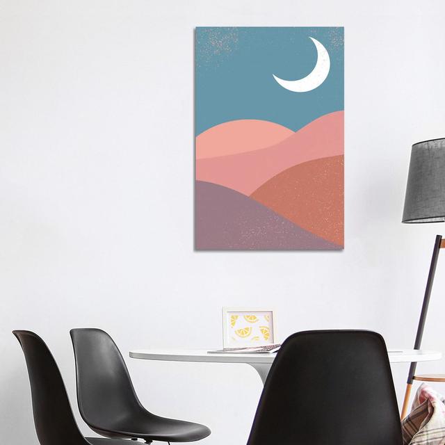 Mid Century Moon Mountains by EnShape - Wrapped Canvas Print Metro Lane Size: 101.6cm H x 66.04cm W x 3.81cm D on Productcaster.