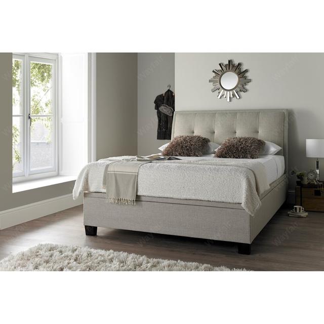 Oglethorpe Upholstered Ottoman Bed Ophelia & Co. Size: Super King (6'), Colour: Oatmeal on Productcaster.