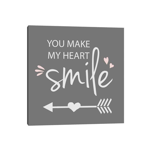 You Make My Heart Smile by Anna Quach - Wrapped Canvas Graphic Art Happy Larry Size: 45.72cm H x 45.72cm W on Productcaster.