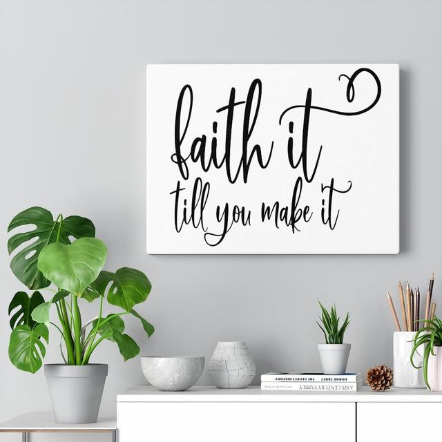 Light It Till - Wrapped Canvas Typography Blue Elephant Size: 30cm H x 41cm W on Productcaster.