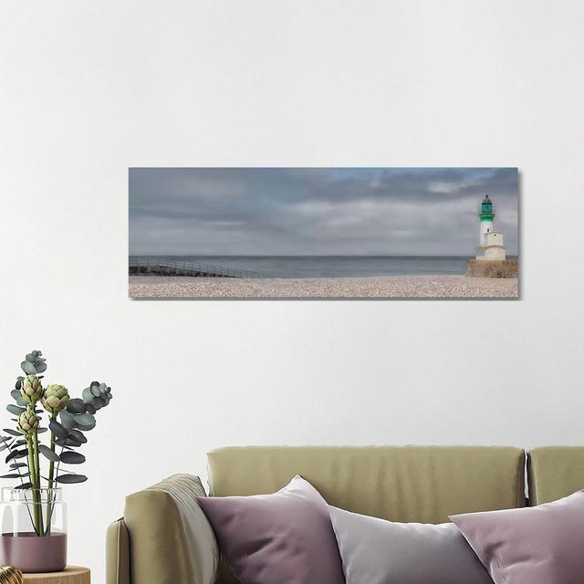 Treport Lighthouse by Gilbert Claes - Wrapped Canvas Panoramic Print Longshore Tides Size: 40.64cm H x 121.92cm W x 1.9cm D on Productcaster.