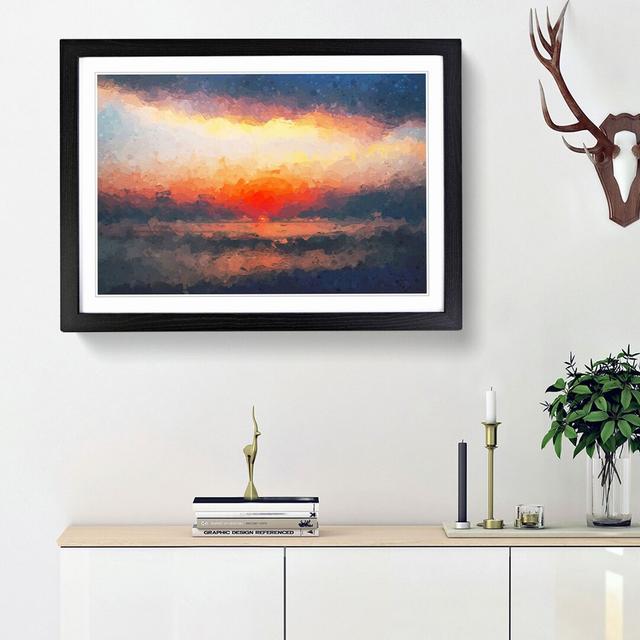 Sunset in Long Beach California in Abstract - Picture Frame Graphic Art Print on MDF East Urban Home Size: 62cm H x 87cm W x 2cm D, Frame Option: Blac on Productcaster.