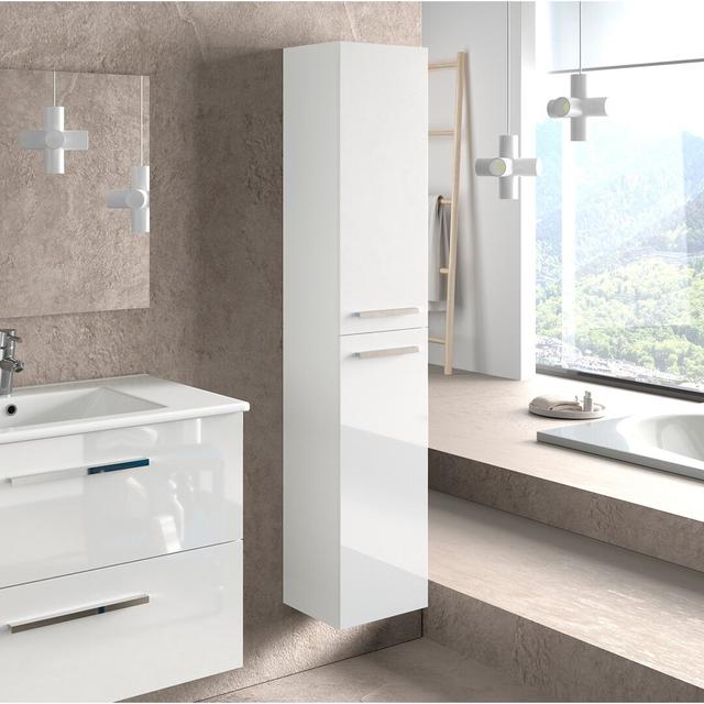 Alexandria 30Cm W x 150Cm H x 25Cm D Wall Mounted Tall Bathroom Cabinet Ebern Designs Finish: White on Productcaster.