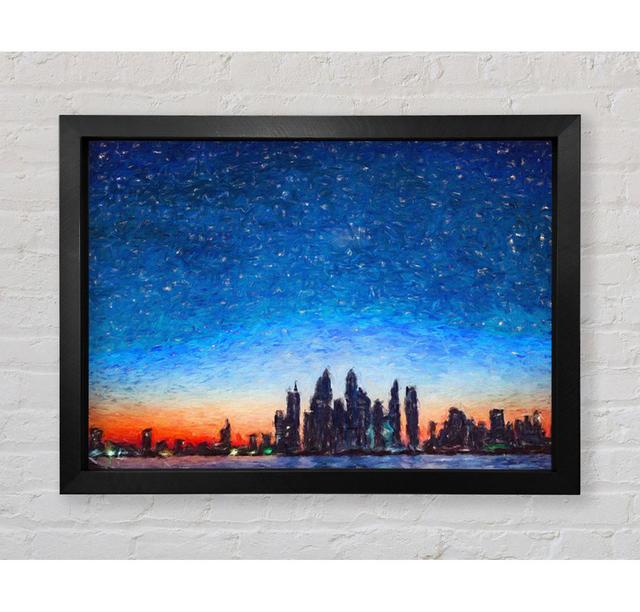 Die Skyline der Stadt bei Sonnenaufgang - Druck Ebern Designs Größe: 59,7 cm H x 84,1 cm B on Productcaster.