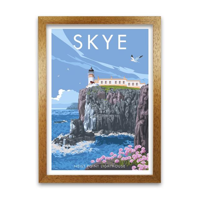 Neist Point - Graphict Art Print on Paper East Urban Home Size: 84.1 cm H x 59.4 cm W x 5 cm D, Frame Options: Oak on Productcaster.