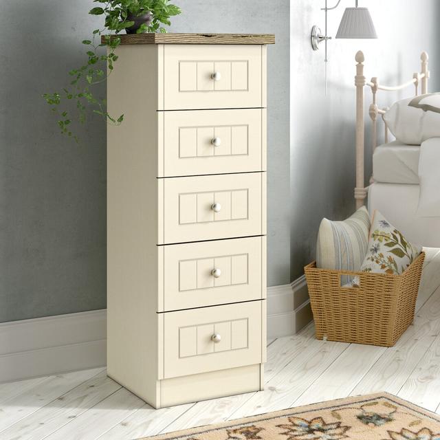 Rosio 5 - Drawer Chest of Drawers Brambly Cottage Colour: Cream on Productcaster.