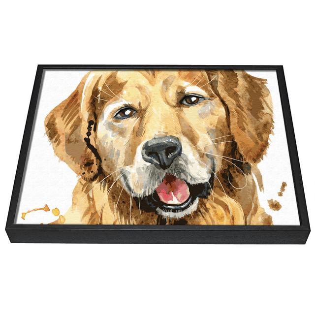 Labrador Happiness - Single Picture Frame Graphic Art on Canvas Rosalind Wheeler Size: 35.6cm H x 50.8cm W x 10cm D on Productcaster.