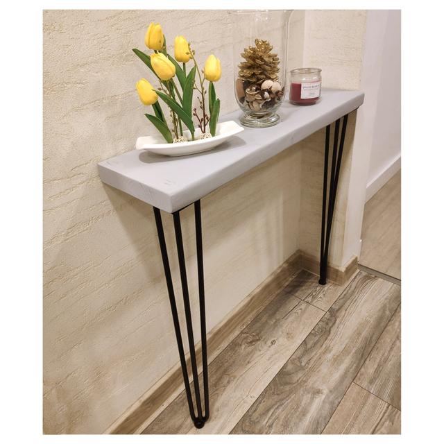 Tooley Console Table Alpen Home Size: 75.6cm H x 70cm W x 22.5cm D, Table Top Colour: Charcoal on Productcaster.