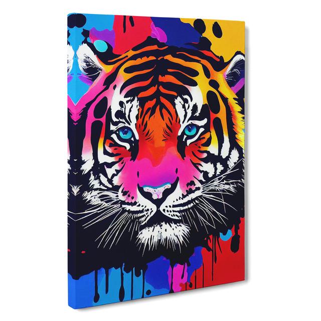 Painted Tiger Abstract - Wrapped Canvas Graphic Art World Menagerie Size: 60cm H x 40cm W on Productcaster.