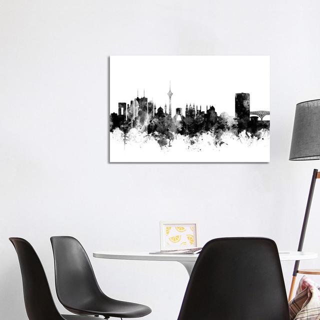 Tehran, Iran In Black And White by Michael Tompsett - Wrapped Canvas Gallery-Wrapped Canvas Giclée Latitude Run Size: 66.04cm H x 101.6cm W x 3.81cm D on Productcaster.