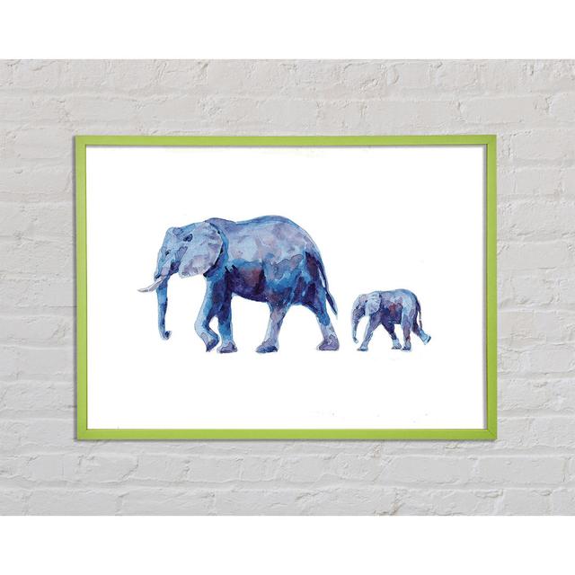 Mother And Child Elephant Love - Print Bloomsbury Market Size: 21cm H x 29.7cm W x 2cm D, Format: Green Framed Paper on Productcaster.