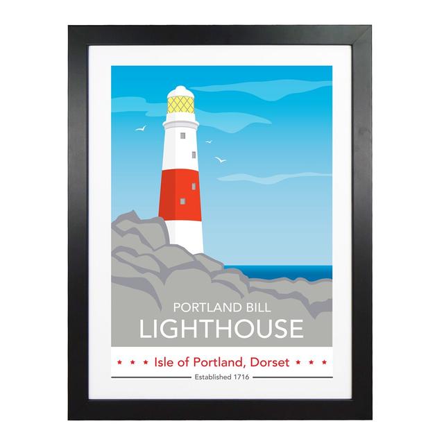 Portland Bill Day Ribba - Graphic Art Print on Paper Breakwater Bay Frame Option: Black Framed, Size: 40cm H x 30cm W x 1cm D on Productcaster.