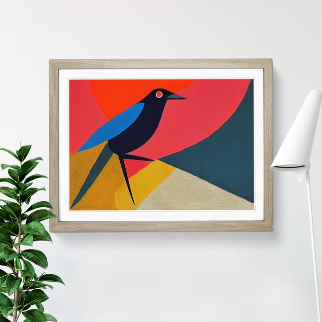 Boundless Abstract Bird - Picture Frame Graphic Art 17 Stories Size: 25cm H x 34cm W x 2cm D, Frame Colour: Oak Framed on Productcaster.