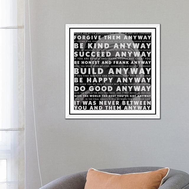 'Mother Teresa Quote'- Floater Frame Graphic Art Print on Canvas Happy Larry Frame Option: White, Size: 94cm H x 94cm W x 4cm D on Productcaster.