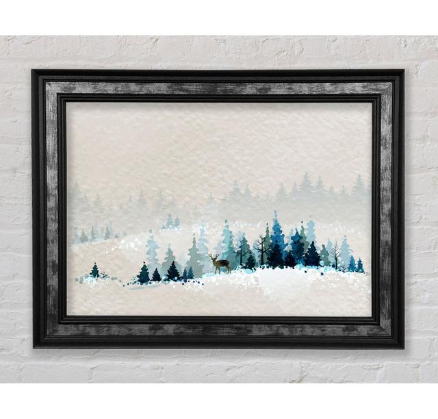 Deer In Winter Wonderland - Single Picture Frame Art Prints Bright Star Size: 21cm H x 42cm W x 8cm D on Productcaster.