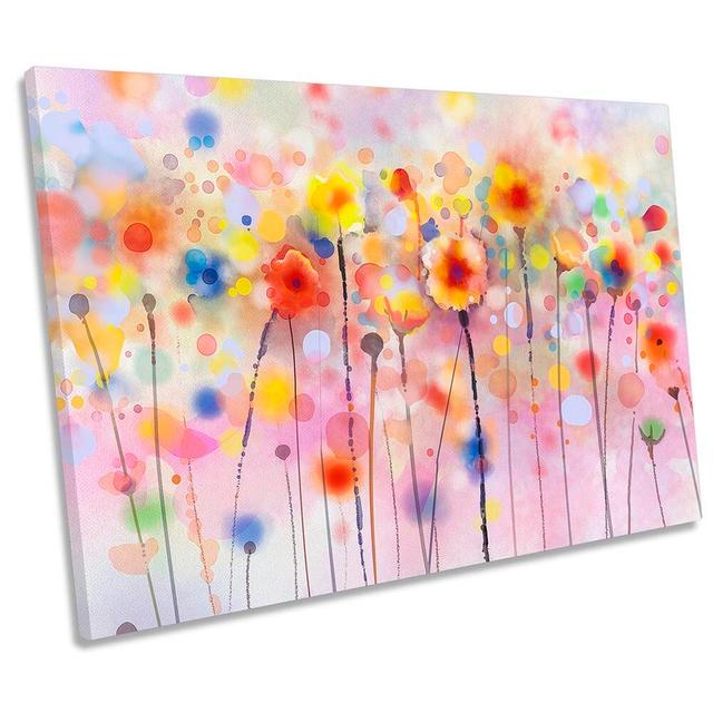 Flowers Multi Coloured Repro CANVAS WALL ARTWORK Print Art Rosalind Wheeler Size: 61cm H x 91.4cm W x 4cm D on Productcaster.