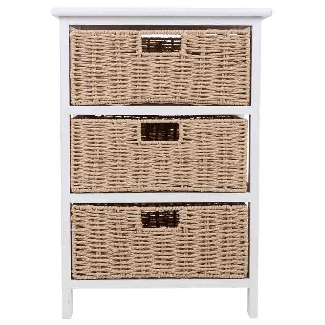 40cm W 3 - Drawer Chest of Drawers Beachcrest Home Colour: White/Brown on Productcaster.